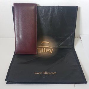 TILLEY Travel Document Papers Holder Case Bag Genuine Hide Made in Canada Bifold